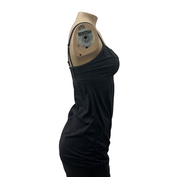 Lululemon Debut Tank Cami Top Pleated Shelf Bra Adjustable Strap Black Women 4 - Picture 6 of 10